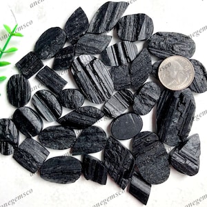 Cabochão druzy de turmalina preta natural lote por atacado, druzy de turmalina preta para fazer joias a preço de banana pingente