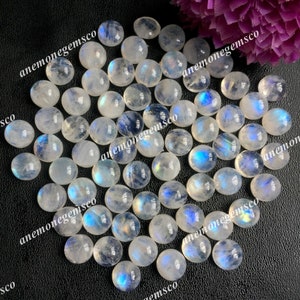 10 Stück Regenbogen Mondstein 8mm Runde Cabochon, AAA Regenbogen Mondstein für Schmuckherstellung Regenbogen Mondstein Ring Ohrring Schmuck