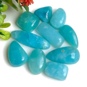 Hemimorfiet Cabochon, 10-24 mm ca. mixvormen 10 stuks veel hetzelfde als afbeelding, hemimorfiet perfect voor het maken van ringen, ringen sieraden 59521