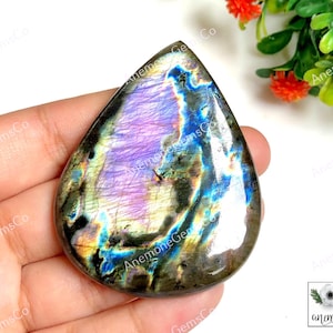 Multi Purple Labradorite Cabochon, Natural Semi Precious Gemstone For Pendant Making, Top Quality Labradorite Loose Gemstone 61899