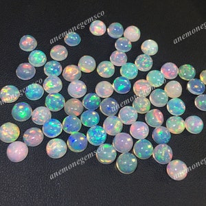 5 piezas de ópalo etíope de 6 mm cabujón, ópalo de fuego de alta calidad para la fabricación de joyas