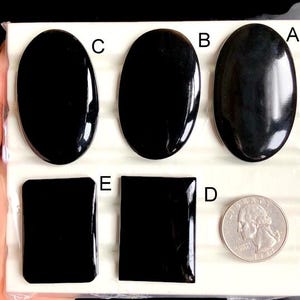 Cabochon en onyx noir sélectionné, pierre semi-précieuse naturelle pour la fabrication de bijoux, pendentifs en fil d'onyx noir LOT-257