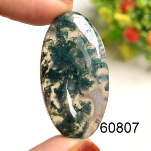 Cabochon en pierre précieuse d'agate mousse, Pierre semi-précieuse naturelle pour la fabrication de bijoux, Pendentif en cristal d'agate mousse, Pendentifs cabochons