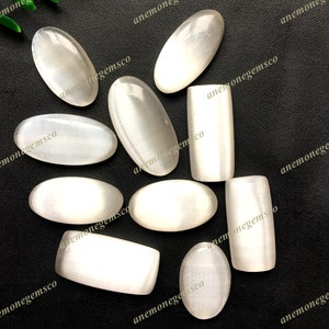 Seleniet cabochon groothandel Lot, mix vormen en maten Seleniet cabochon voor sieraden en ambachtelijk maken