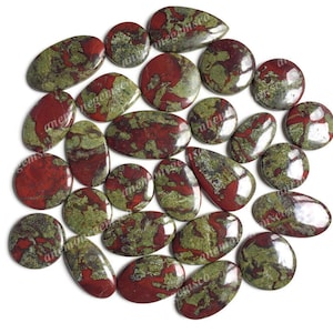 Lotto all'ingrosso di cabochon di diaspro sangue di drago, forme e dimensioni miste, pietra sangue di drago per la creazione di gioielli fai da te e forniture artigianali
