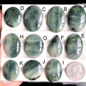Cabochon en jaspe océan vert sélectionné, pierre précieuse naturelle semi-précieuse pour la fabrication de bijoux, bijoux de style occidental en jaspe océanique LOT-241