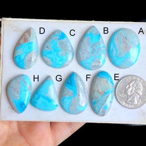 Cabochon de Shattuckite sélectionné, pierre précieuse naturelle en vrac de Shattuckite pour la fabrication de bijoux, cadeau de bijoux pendentifs faits main pour elle LOT-160