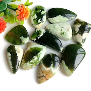 Cabujón de calcedonia cromada, 16 a 25 mm aproximadamente, forma y tamaño de mezcla, lote de 10 piezas, piedra preciosa suelta para la fabricación de joyas, piedras como en la imagen, 56896