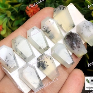 Dendriet-opaal gefacetteerd getrapt kistvorm lot 10 x 16 mm, 10 stuks dendritische opaal losse edelsteen voor het maken van sieraden