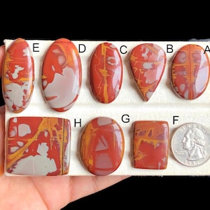 Cabochon en jaspe Noreena sélectionné, Pierre semi-précieuse naturelle pour la fabrication de bijoux, Pierre de jaspe pour pendentifs LOT-75