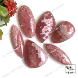 Rhodochrosit Cabochon ca.18-23 mm, Mix Form 6 Stück Lot gleichen wie Bild Rhodochrosite verwenden für Boho Stil Ringe Schmuck 62536
