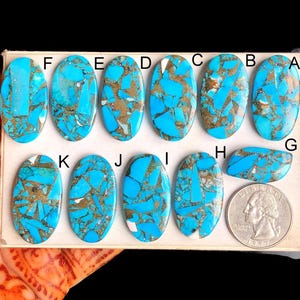 Cabochon compressé en cuivre turquoise sélectionné, pierre semi-précieuse naturelle pour bijoux de style bohème, bijoux pendentifs faits main LOT- 120