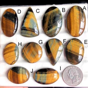 Selected Multi Tiger's Eye Cabochon, Natural Semi Precious Gemstone For Jewelry, Tiger's Eye Healing Crystal Handmade Jewelry  LOT- 398