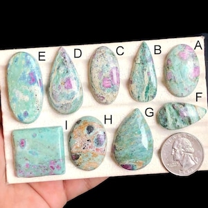 Ausgewählte Rubin Fuchsit Cabochon, natürliche Halbedelstein für die Schmuckherstellung, Rubin Fuchsit Boho Schmuck LOT- 64