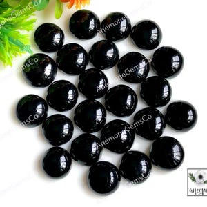 Schwarzer Onyx 9mm runde Form Cabochon, Natürlicher Halb Edelstein Schwarzer Onyx Gebrauch für handgemachtes Armband Schmuck Geschenk für Freundschaft Tag