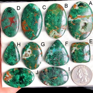 Chrysocolla Cabochon, Natural Semi Precious Gemstone For Jewellery, Chrysocolla Pendant & Necklace Gift For Her, Handmade Jewelry lot-456