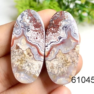 Pares de pendientes de ágata de encaje loco Cabujón, piedra preciosa semipreciosa natural para hacer pendientes, pares para pendientes joyería de regalo