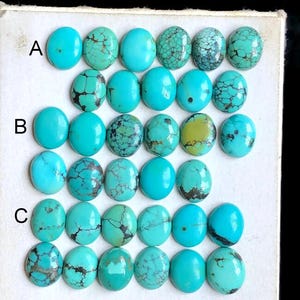 Geselecteerde Tibetaanse turkooizen edelsteen 9 x 11 mm, natuurlijke halfedelsteen voor sieraden, zuidwestenstijl en handgemaakte ambachtelijke ring 3