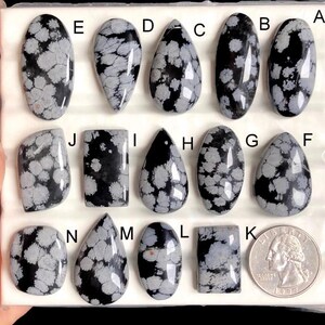 Cabochon en jaspe flocon de neige sélectionné, pierre semi-précieuse naturelle pour la fabrication de bijoux, bijoux faits main de style bohème en jaspe LOT-381