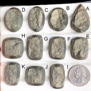 Selected Pyrite Drzuzy Cabochon, Natural Semi Precious Healing Gemstone For Jewelry Making, Pyrite Money Attract Crystal lot-453