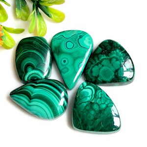 Malachit Cabochon ca.18-25mm, Mix-Form 5 Stück Lot gleichen wie Bild, Designer Malachit Charme Grün Stein Ringe machen 60770