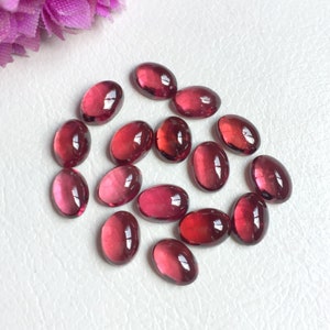 7x5mm Granate 5Pc Pack Cabujón Liso, Granate Fino Para Joyería Haciendo Lote 6 Granate Natural Artesanía suministro Garnet Cabochon AAA De Alta Calidad