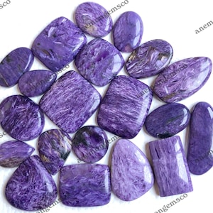Topkwaliteit charoiet cabochon groothandel partij, mix vormen en maten charoiet cabochon voor sieraden en ambachtelijk maken