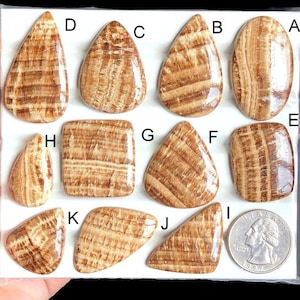Cabochon di aragonite selezionati, pietra semipreziosa naturale per la creazione di gioielli, pietra sciolta di aragonite per gioielli, lotto 417