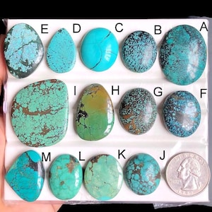 Ausgewählte Türkis Edelstein Cabochon, natürlicher Türkis für Boho Schmuck, Southwest Style & Handgefertigter Handwerker Ring LOT-239