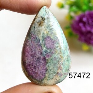 Cabochon rubis fuchsite, pierre semi-précieuse naturelle pour la fabrication de bijoux, lithothérapie, pendentifs pour enroulement de fil de bijoux de style bohème