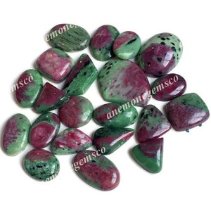 Natuurlijke Ruby Zoisite cabochon lot, één zijde platte cabochon edelsteen lot, AAA kwaliteit semi-kostbare handgemaakte handgepolijste losse edelsteen lot