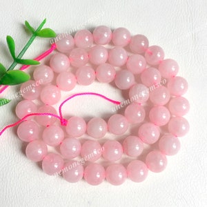 Rose Quartz Round Beads 8mm, Beautiful Rose Quartz Round Shape Smooth Beads For Jewelry Making