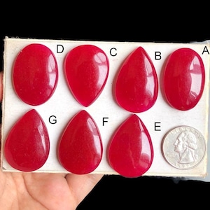 Cabochons de quartz rouge sélectionnés, Pierre semi-précieuse naturelle pour la fabrication de bijoux, Pierre de guérison en cristal de quartz, Pierre de naissance LOT-181