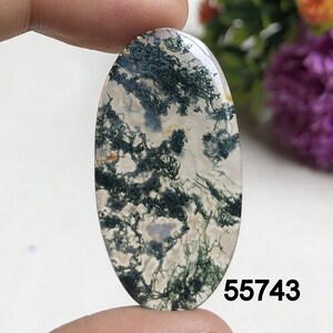 Moosachat Cabochon, natürlicher Halbedelstein für die Schmuckherstellung, natürlicher Kristall, Draht gewickelter Anhänger