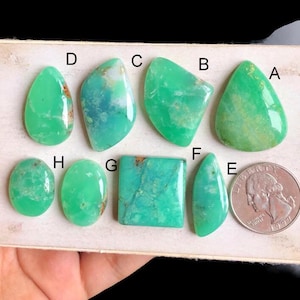 Ausgewählte Chrysopras Cabochons, natürlicher Halbedelstein für Schmuck, handpolierte Cabs für handgefertigte Anhänger Schmuck LOT-182