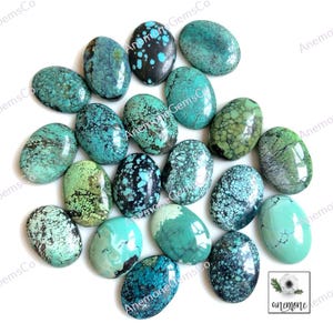 Natuurlijke turkoois cabochon, 13 x 18 mm ovale vorm verpakking van 2, turquoise edelsteen voor het maken van sieraden, unieke ambachtelijke ontwerpen sieraden