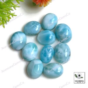 Larimar cabochon, lot natuurlijke larimar cabochon, 8 x 10 mm ca. Dominicaanse larimar, designer larimar natuurlijke edelsteen voor sieraden 62411