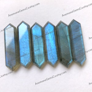 Natural Labradorite Hexagon Shape Gemstone 8x30mm,  Personalized Hexagon Shape Step Cut Labradorite For Jewelry Making, Healing Gemstone