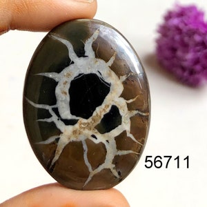 Cabujón septariano negro, piedra preciosa semipreciosa natural para la fabricación de joyas, joyería hecha a mano, uso de cabujón septariano negro para la fabricación de colgantes