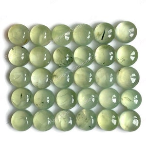Natuurlijke Prehniet Ronde Cabochons 6mm, 20st Pack van Groene Prehniet Losse Edelsteen Voor Sieraden Maken, Healing Crystal