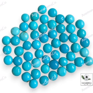 Cabochons ronds naturels bleu turquoise de l'Arizona, 4 mm, 10 pièces, lot de pierres précieuses en vrac polies pour boucles d'oreilles, pendentifs et fabrication de bijoux.