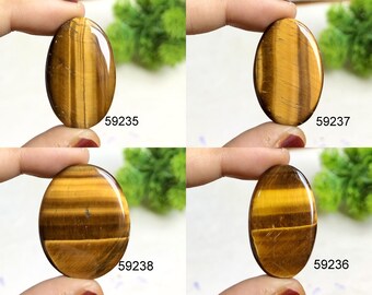 Yellow Tiger's Eye Cabochon, Natural Semi Precious Gemstone For Jewelry Making, Tiger's Eye Jewelry, Lucky Crystal Gift Jewelry