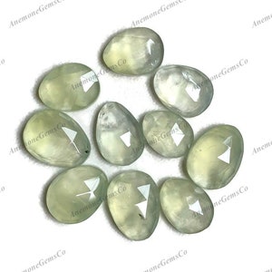 Beste Qualität Prehnit Edelstein Rose Cut Scheibe, Natürliche Prehnit Rose Cut Flat Back Edelstein 10 Stück Lot für Schmuckherstellung, Ringe.