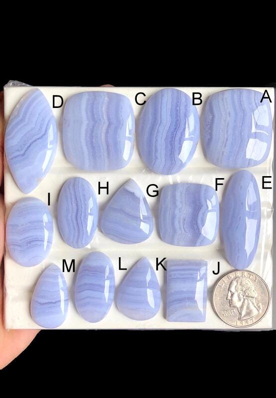 Ausgewählte blaue Spitze Achat Cabochons, natürlicher Halbedelstein für die Schmuckherstellung, Spitze Achat lose Edelstein für Schmuck LOT-291