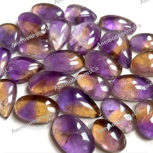 Lotto all'ingrosso di cabochon di ametrina naturale, mix di forme e dimensioni, ametista citrino per la creazione di gioielli fai da te, ciondolo, forniture artigianali