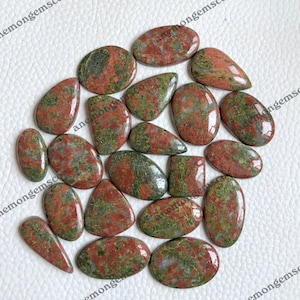 Unakiet jaspis cabochon groothandel Lot, mix vormen en maten Unakiet jaspis cabochon voor het maken van sieraden