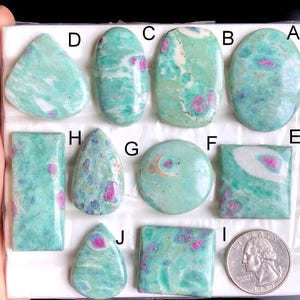 Geselecteerde robijn-fuchsiet cabochon, natuurlijke halfedelsteen voor het maken van sieraden, robijn-fuchsiet helende edelsteen sieraden LOT-308