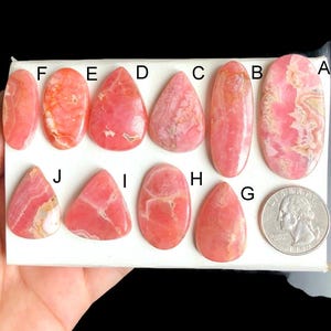 Cabochon de rhodochrosite sélectionné, pierre semi-précieuse naturelle de guérison pour la fabrication de bijoux, pierre précieuse de rhodochrosite polie à la main LOT-206
