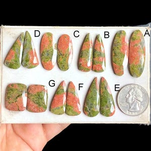 Paires de boucles d'oreilles à facettes en jaspe Unakite sélectionnées, Pierres semi-précieuses naturelles pour la fabrication de bijoux, Boucles d'oreilles en jaspe LOT- 168