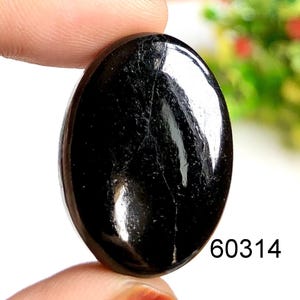 Cabochon de tourmaline noire, pierre semi-précieuse naturelle pour la fabrication de bijoux, utilisation de bijoux en cristal de guérison de tourmaline pour l'emballage de fil métallique